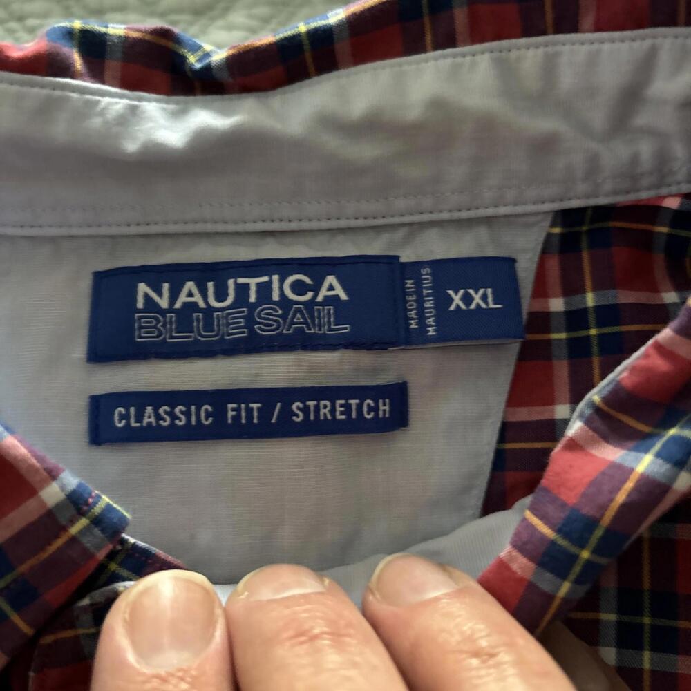Nauitica Men’s Classic Stretch Fit Button Down Plaid Xxl Shirt